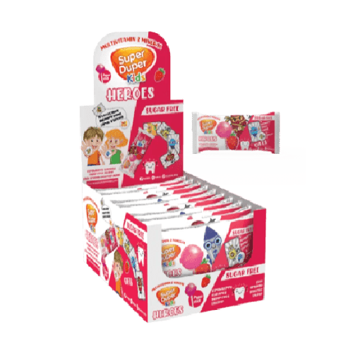 Super Duper Kids Heroes Strawberry Lollipop 15gm
